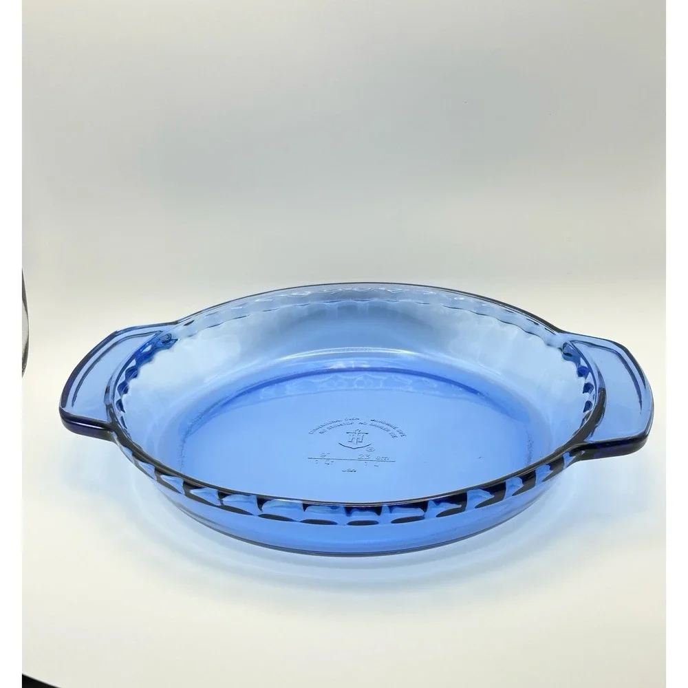 Vintage Anchor Hocking Cobalt Blue Glass Pie Plate 9